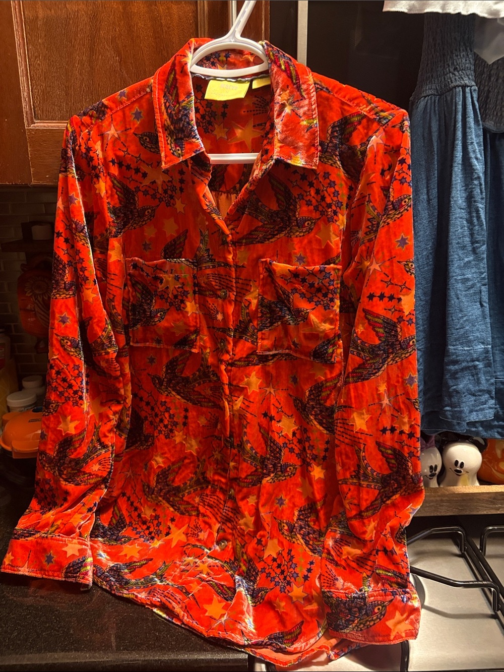 Velvety button down
